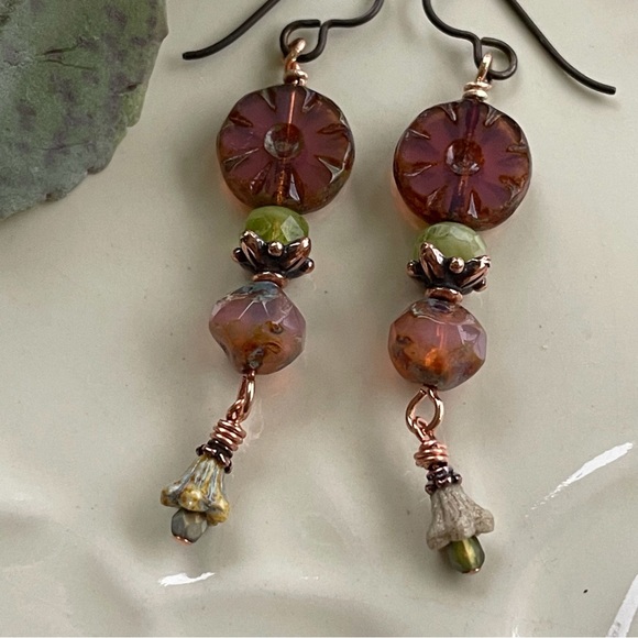 ARTISAN Earrings - “Mauvelous” Dangles - Picture 7 of 11